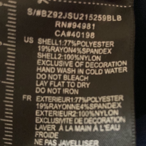 Twelve by Twelve Black on Blue Stretch Knit Mini Dress Size Large. - Picture 9 of 14